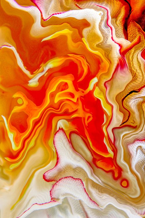 Free Dynamic abstract artwork featuring vivid swirls in warm red and orange hues. Stock Photo