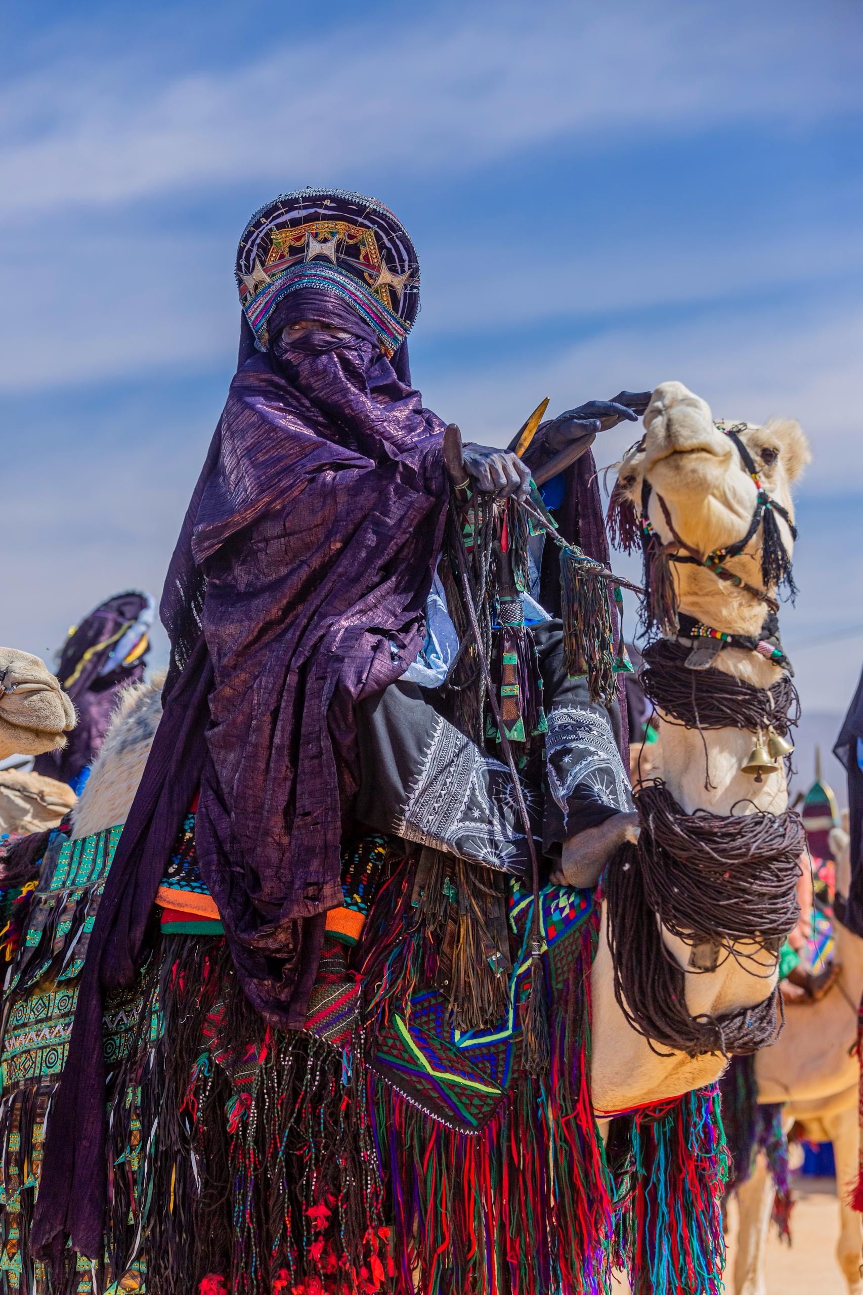 Nomadic Rider on a Decorated Camel in the Desert · Free Stock Photo
