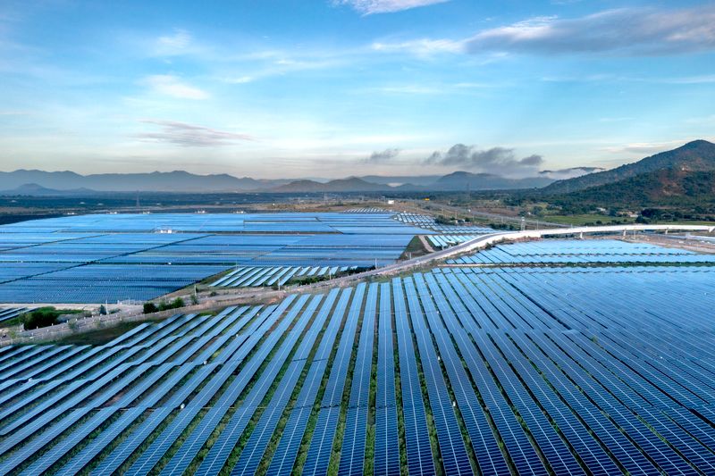 Utility-scale solar farm supplying Green Energy Open Access power
