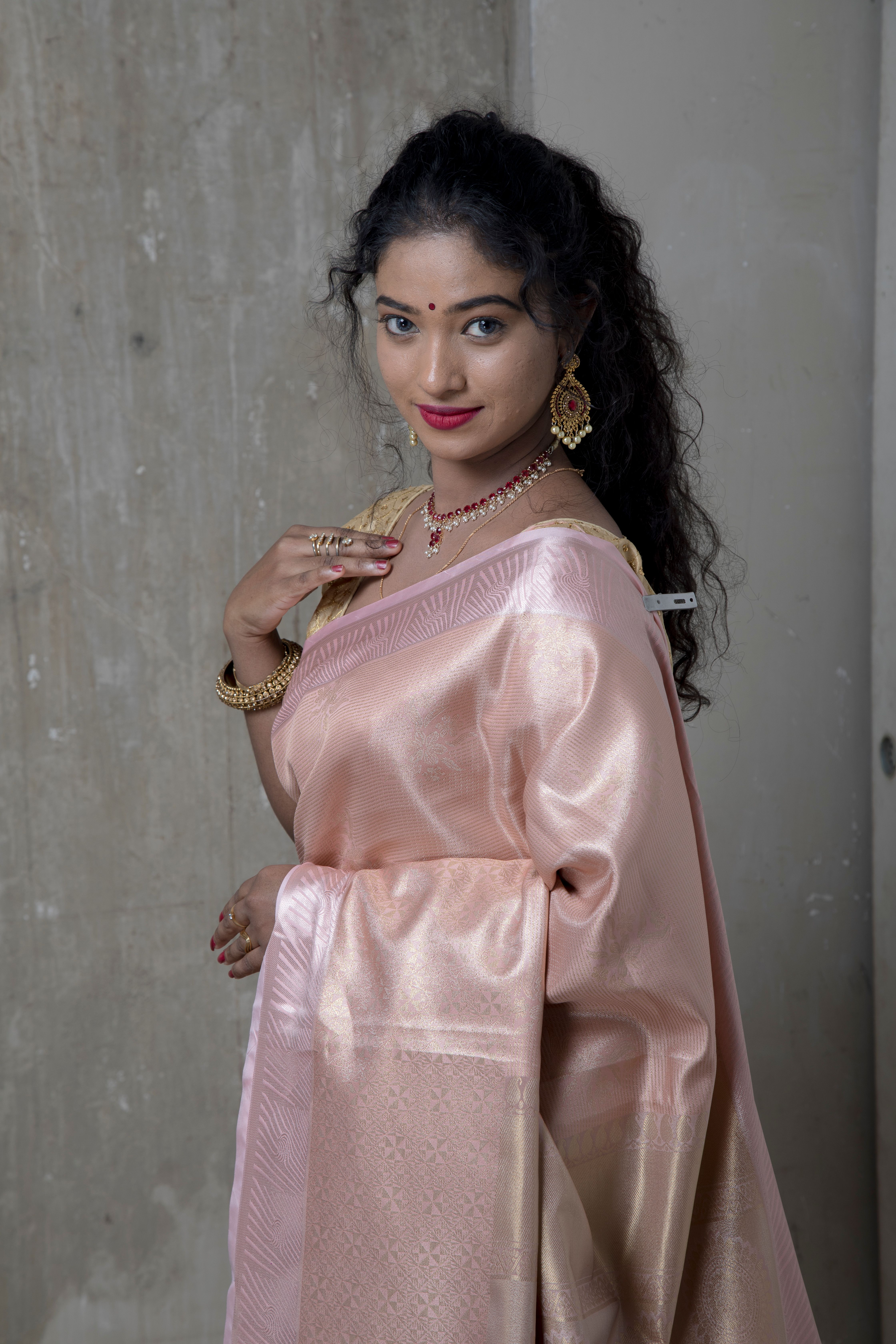 Elegant Portrait of Woman in Traditional Saree · Free Stock Photo