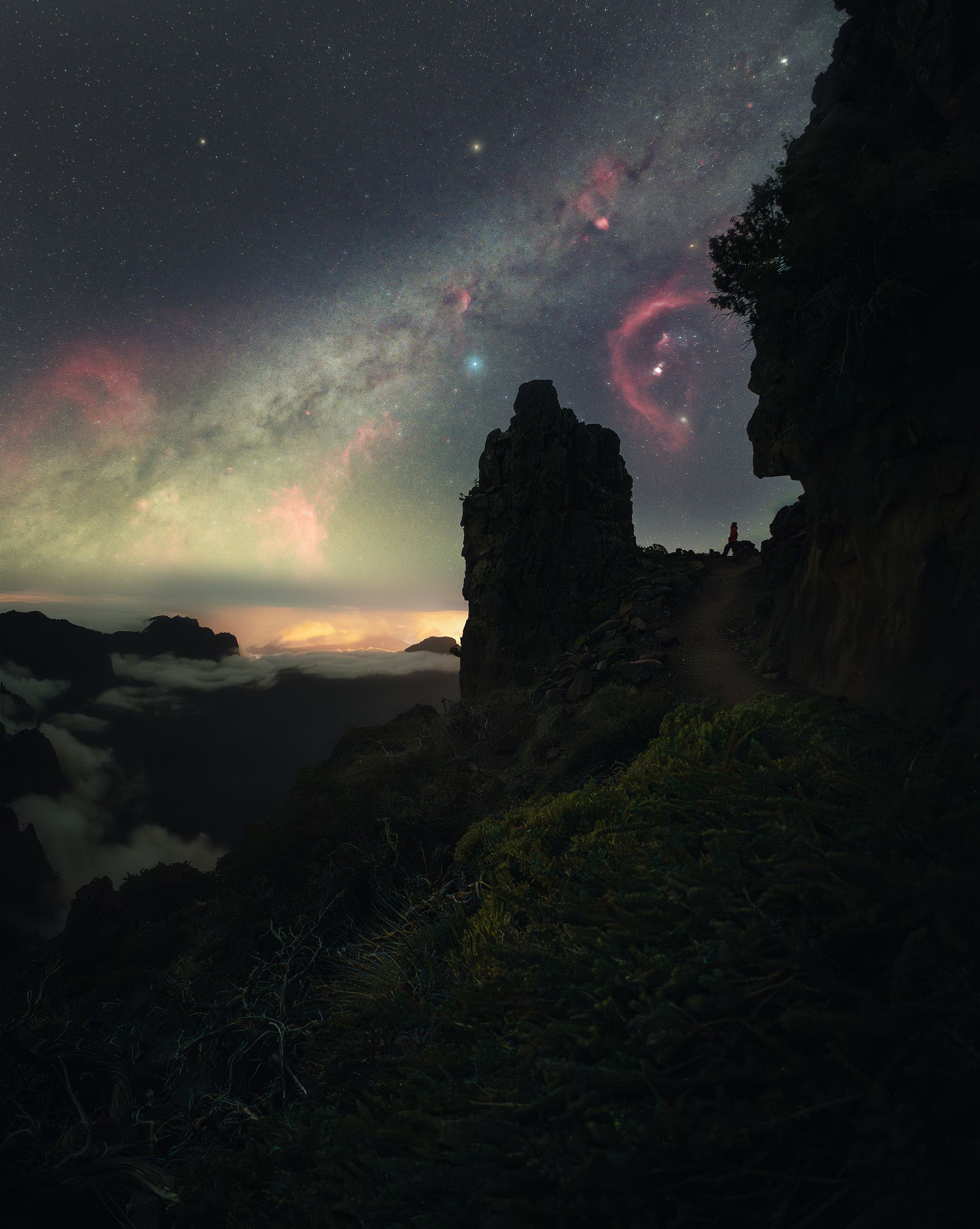 Stunning Night Sky and Mountain Landscape · Free Stock Photo