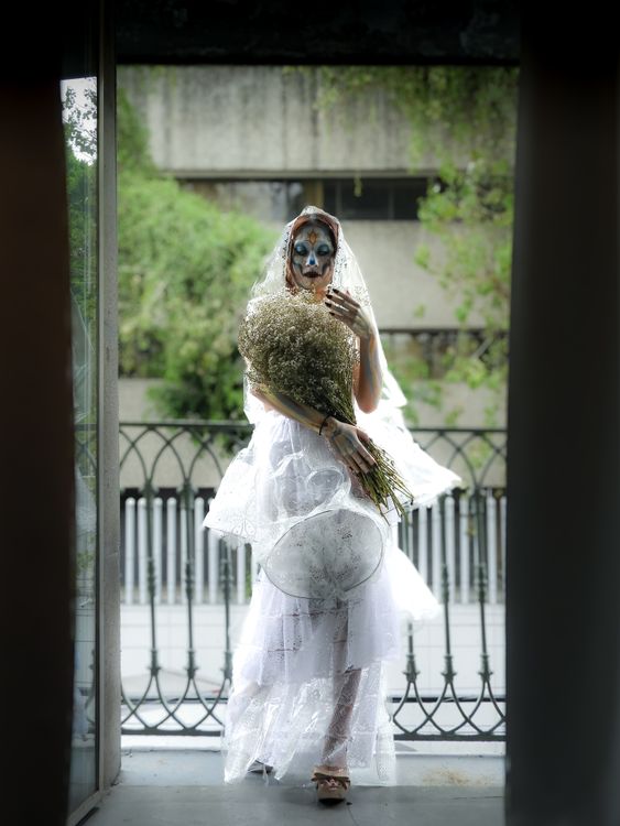 D a De Los Muertos Bride In White Dress Free Stock Photo d-a-de-los-muertos-bride-in-white-dress-free-stock-photo
