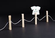 Creative Clothesline with Paper T-Shirt Art