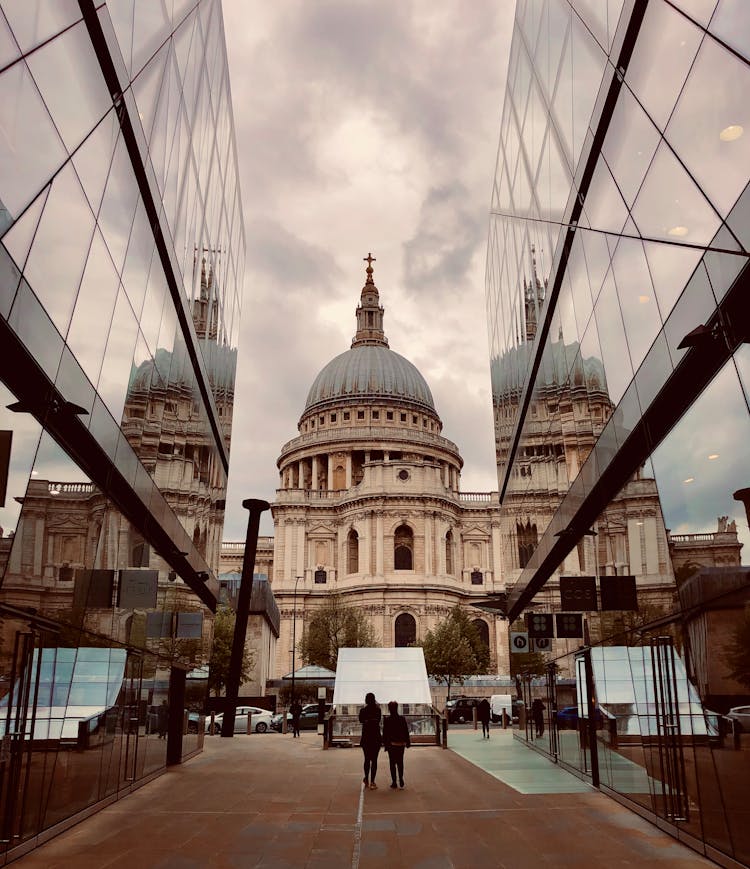 Photo Of St Paul's Cathedral Through Glass Buildings