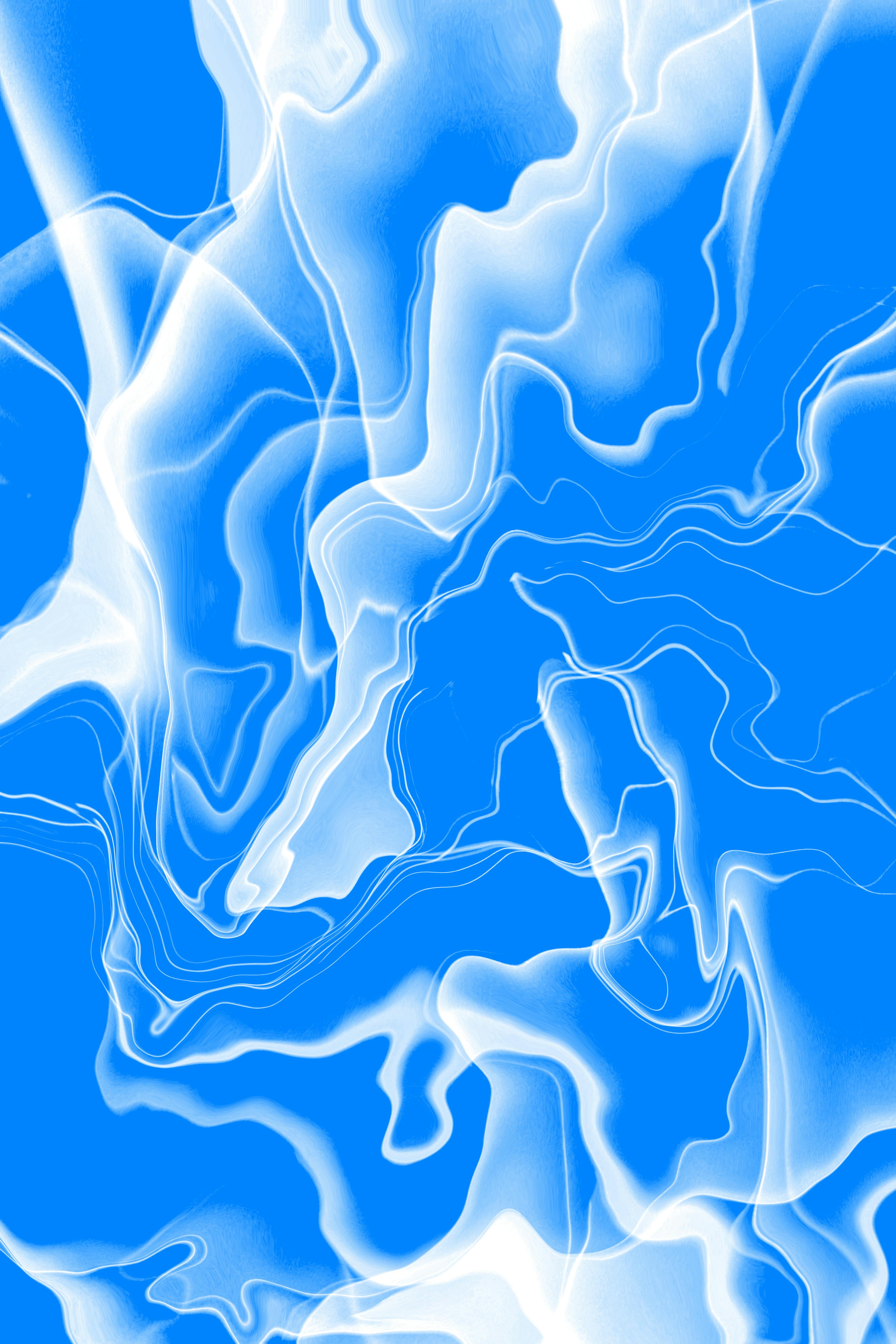 бесплатная Яркие абстрактные волны синего и белого цветов создают плавный, динамичный фоновый рисунок. Стоковое фото