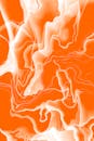 Abstract Orange and White Fluid Art Design