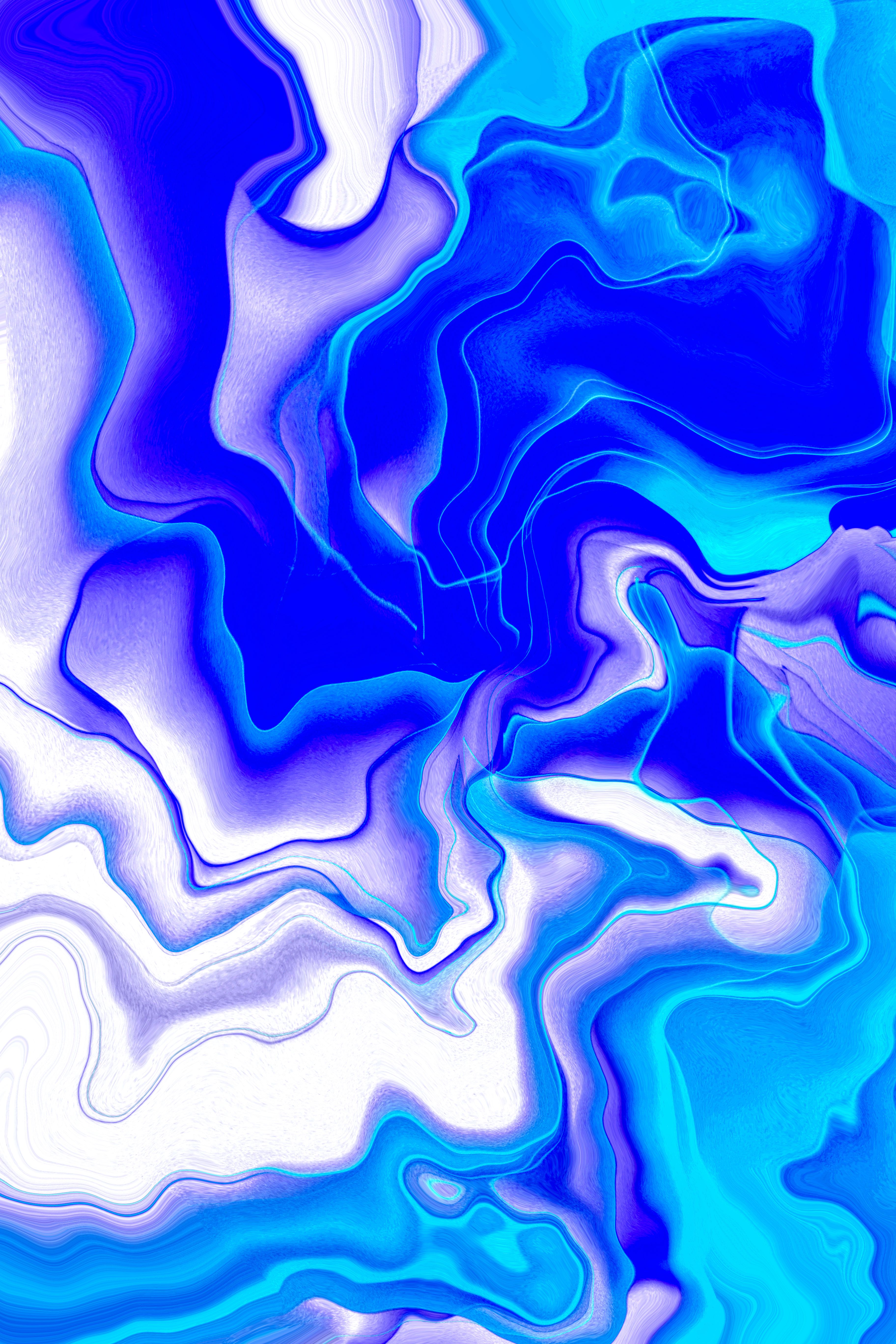 Vibrant Blue Abstract Fluid Art Painting · Free Stock Photo