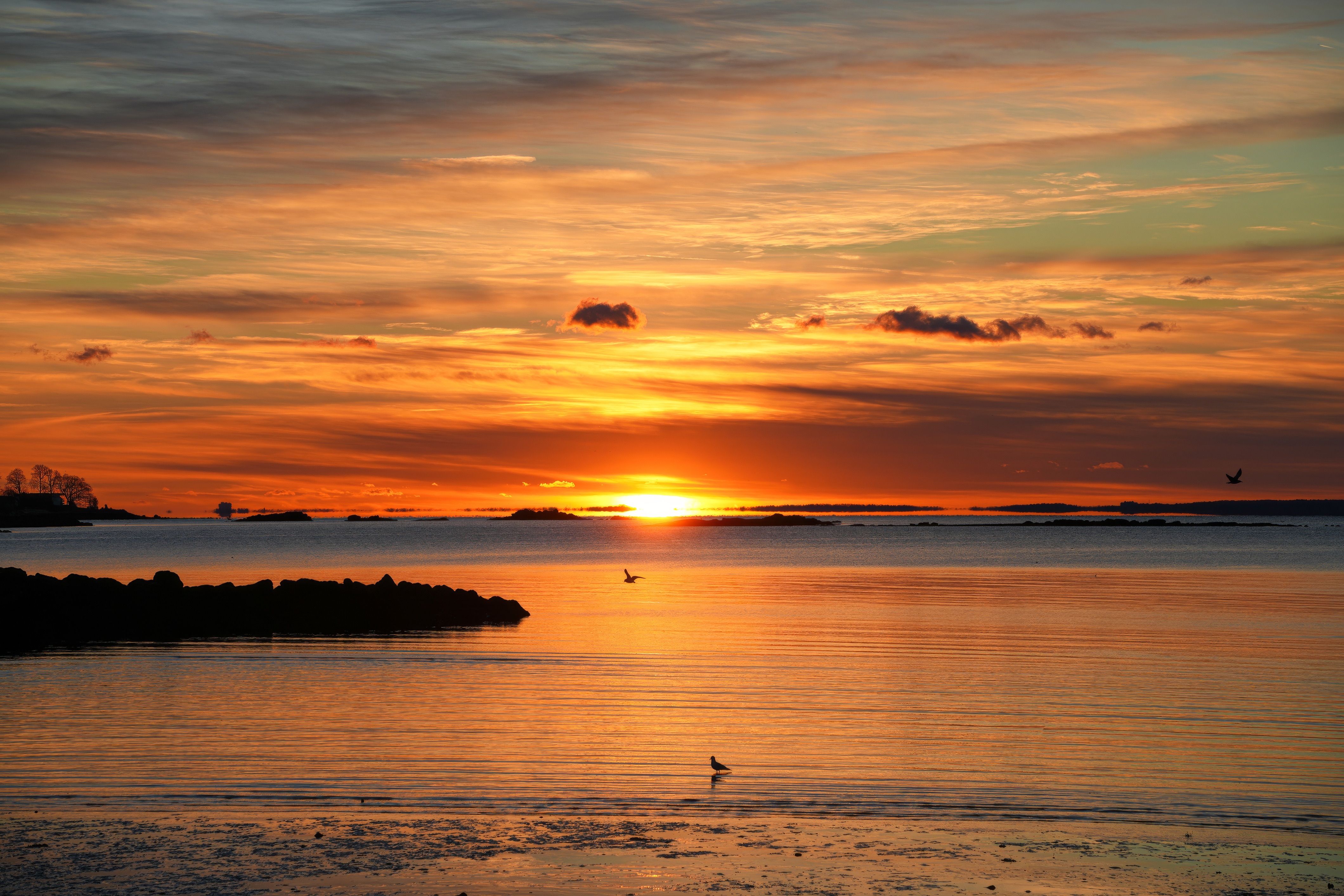 Serene Ocean Sunset Over Tranquil Waters · Free Stock Photo