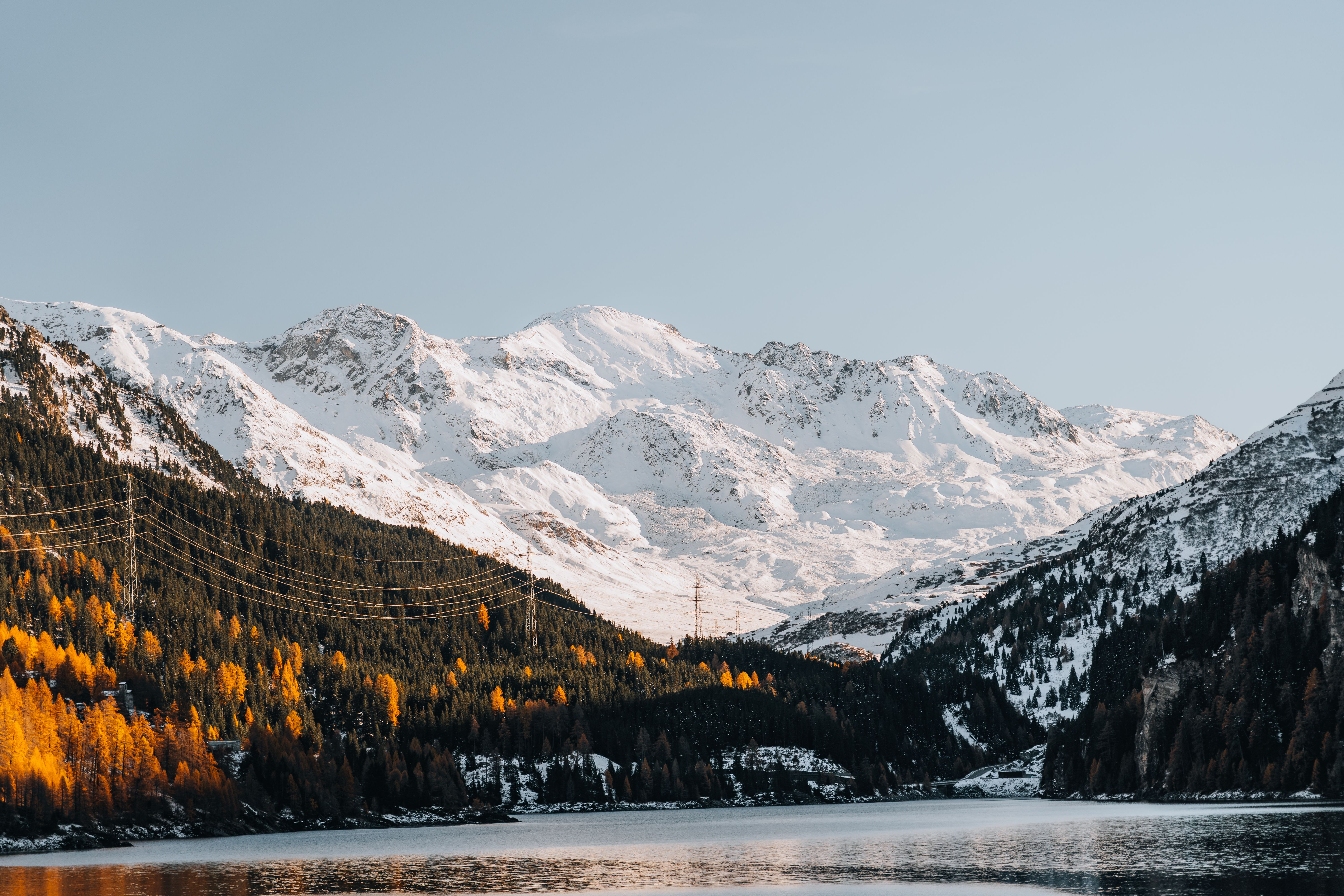 Scenic Alpine Landscape with Snowy Mountains · Free Stock Photo