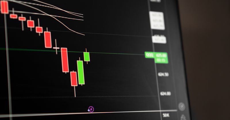 Abstract editorial data-visualization illustration in balanced, blue-toned tones representing BTC and the broader cryptocurrency market — crypto scenario analysis.