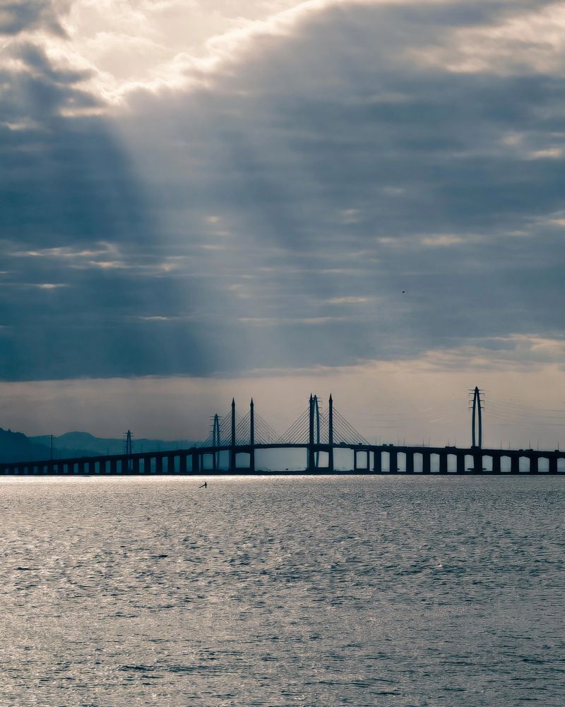 Aerial View of Penang Bridge and Cityscape · Free Stock Photo