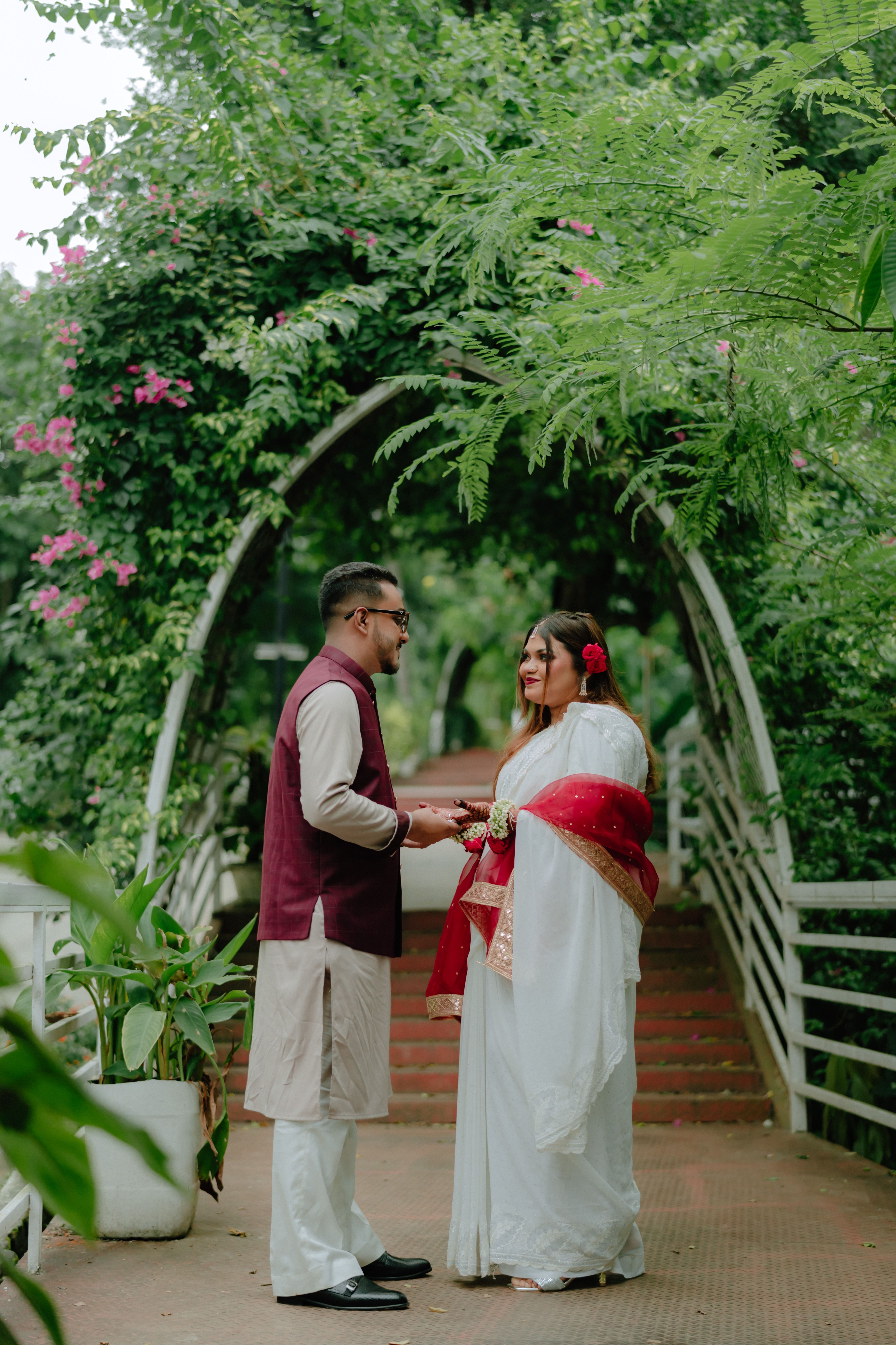 Romantic Couple in Traditional Attire Outdoors · Free Stock Photo