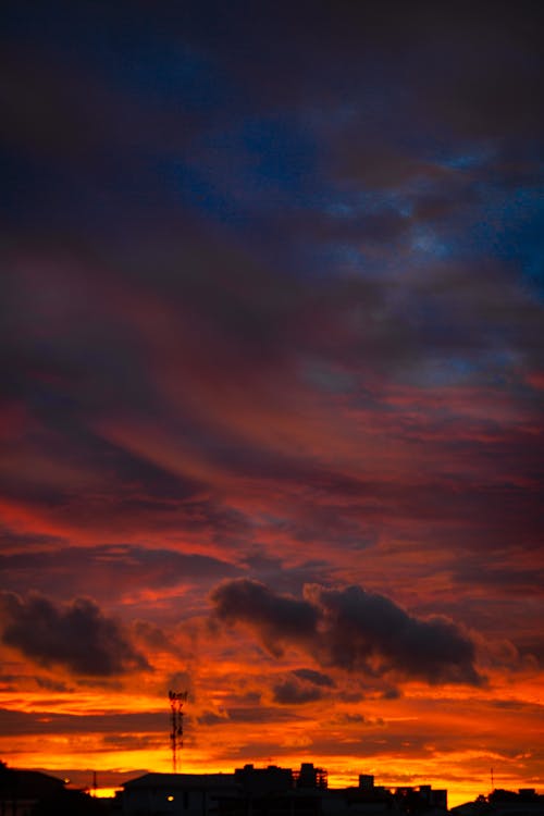 Free Dark Sky During Golden Hour Stock Photo