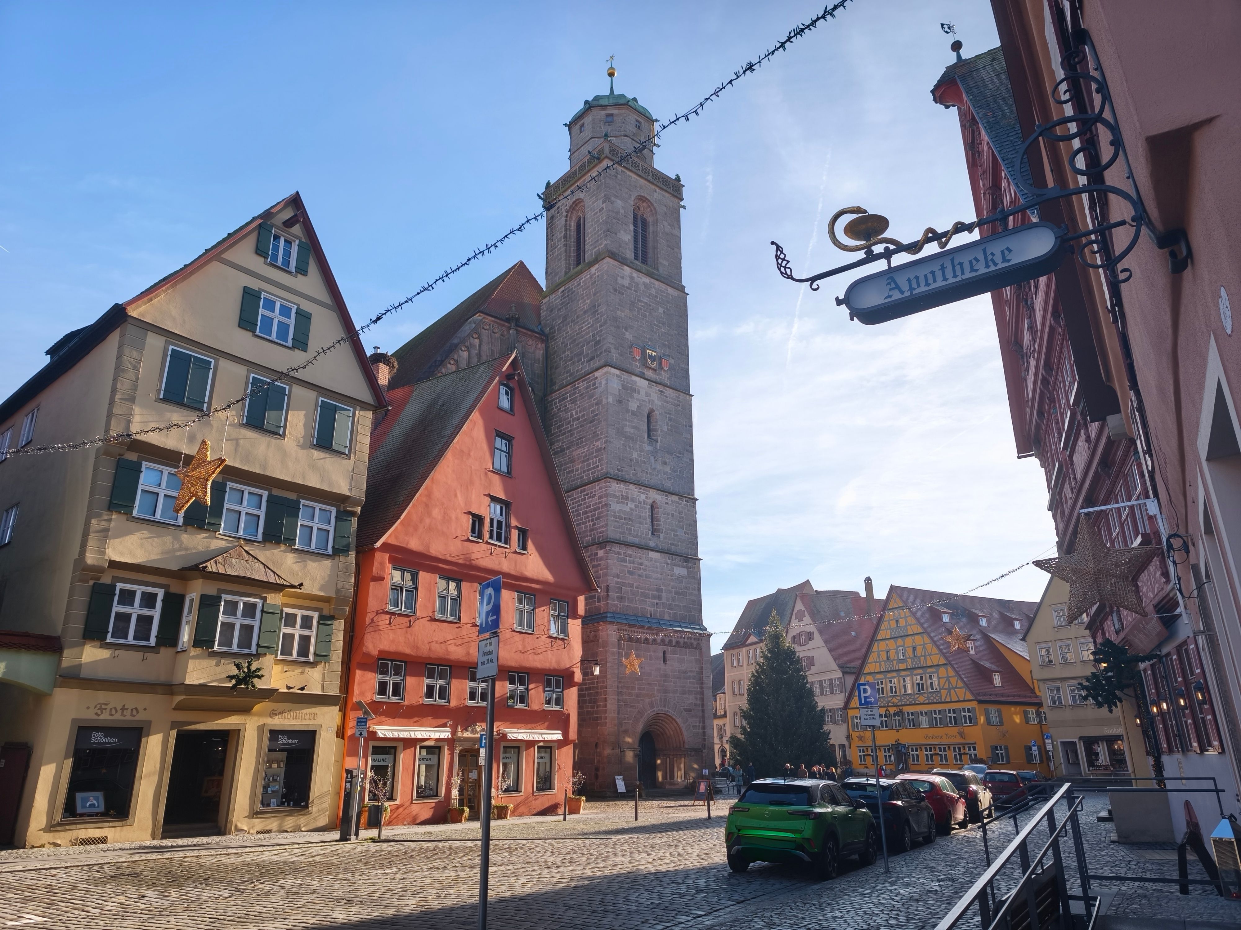 Historic Town Square with Medieval Church · Free Stock Photo