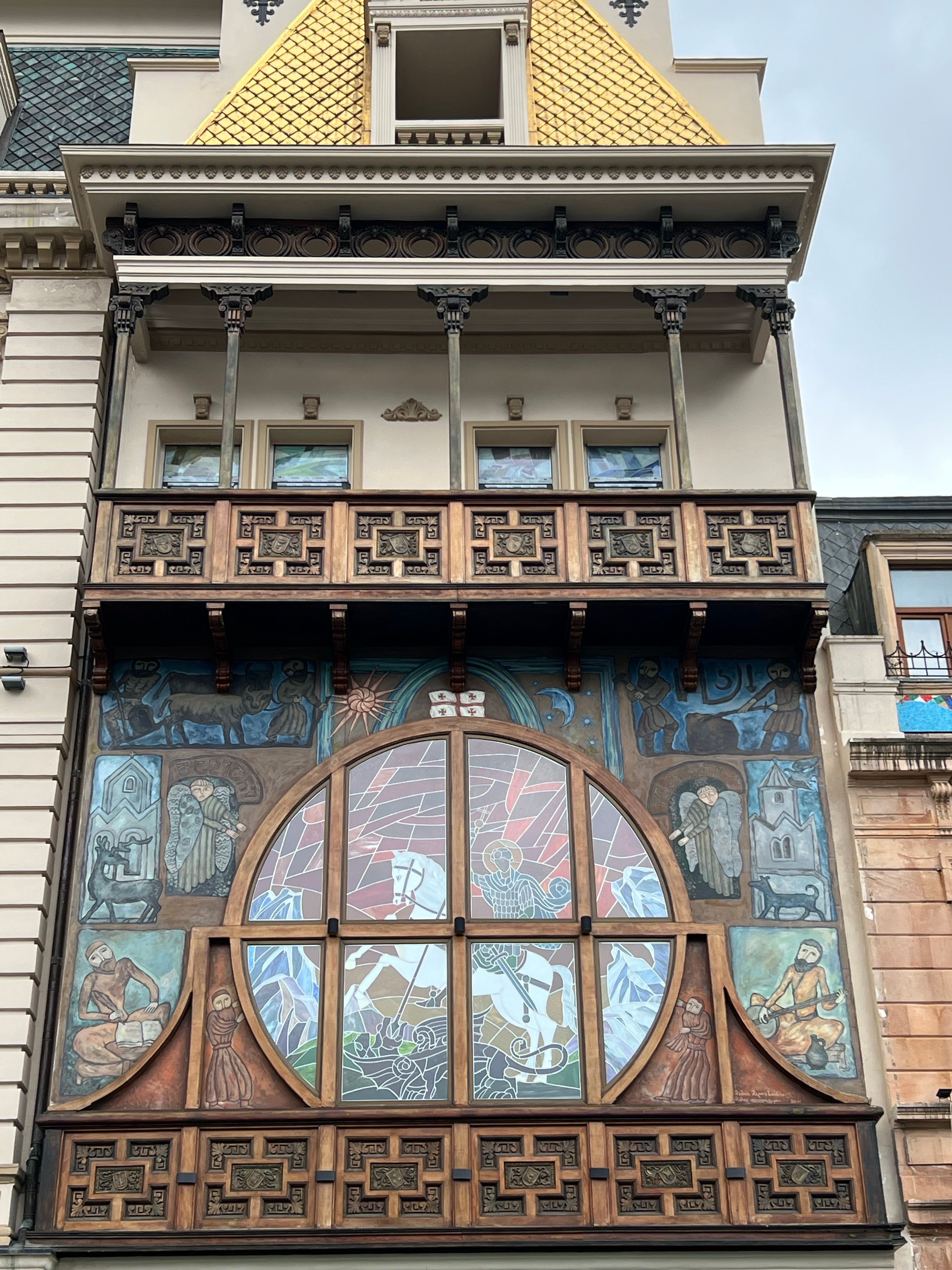 Art Nouveau Architecture with Stained Glass Facade · Free Stock Photo
