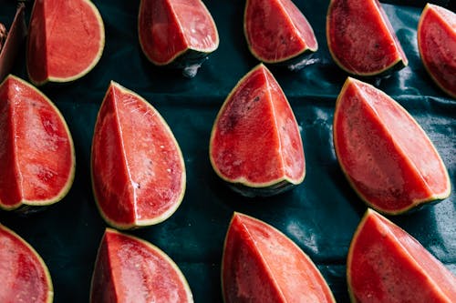 Flat-lay Photography of Slices of Red Watermelon