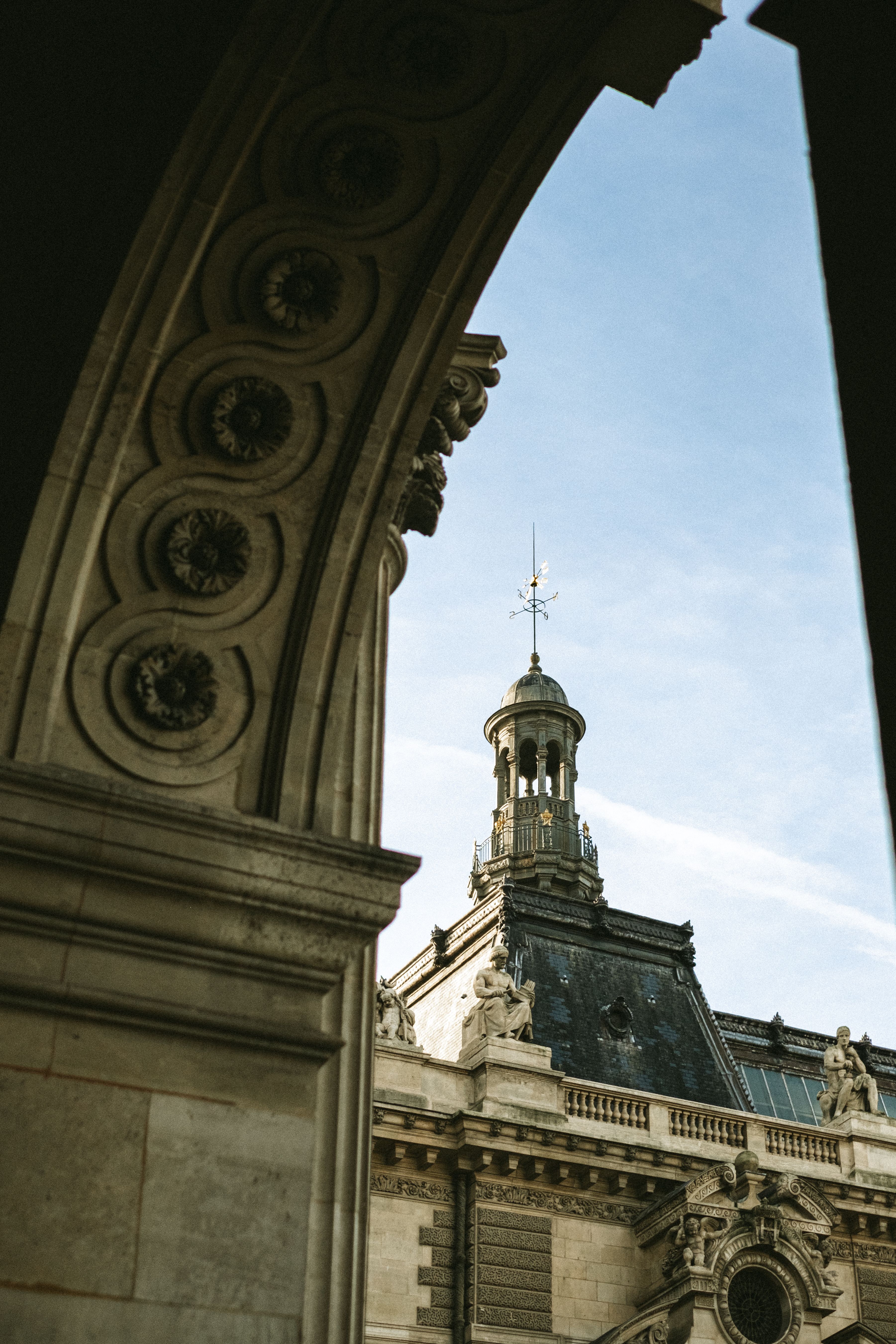 Historic Architectural Detail under Blue Sky · Free Stock Photo