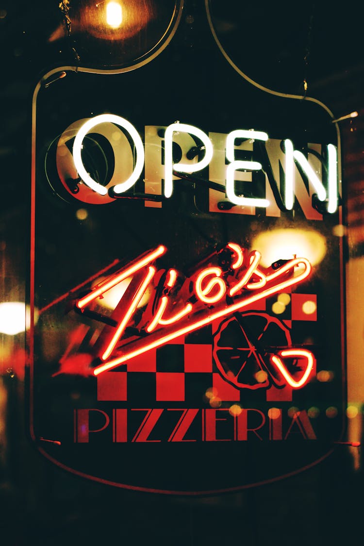 Open Neon Light Signage