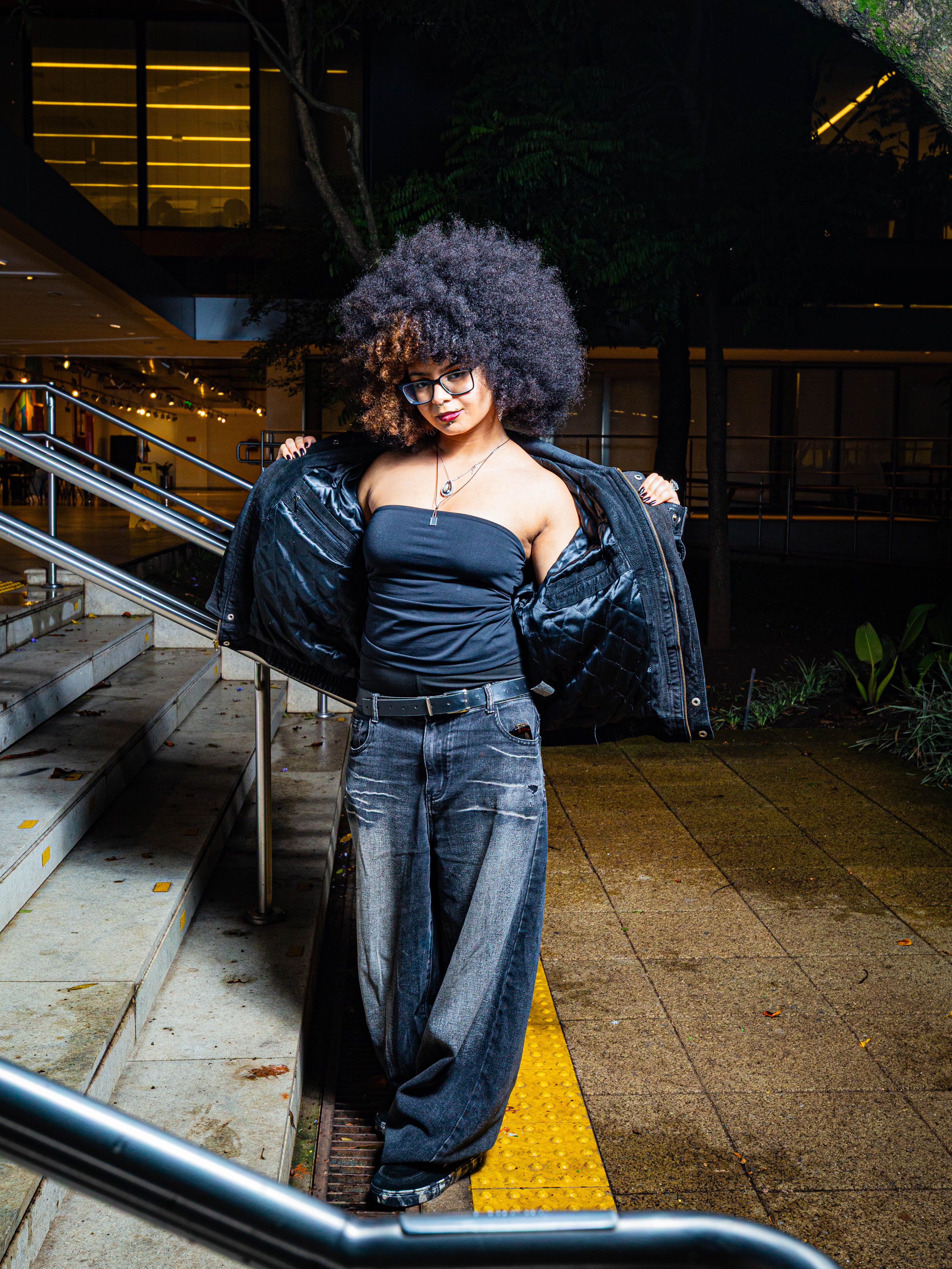 Stylish Woman Posing in Urban Night Setting · Free Stock Photo