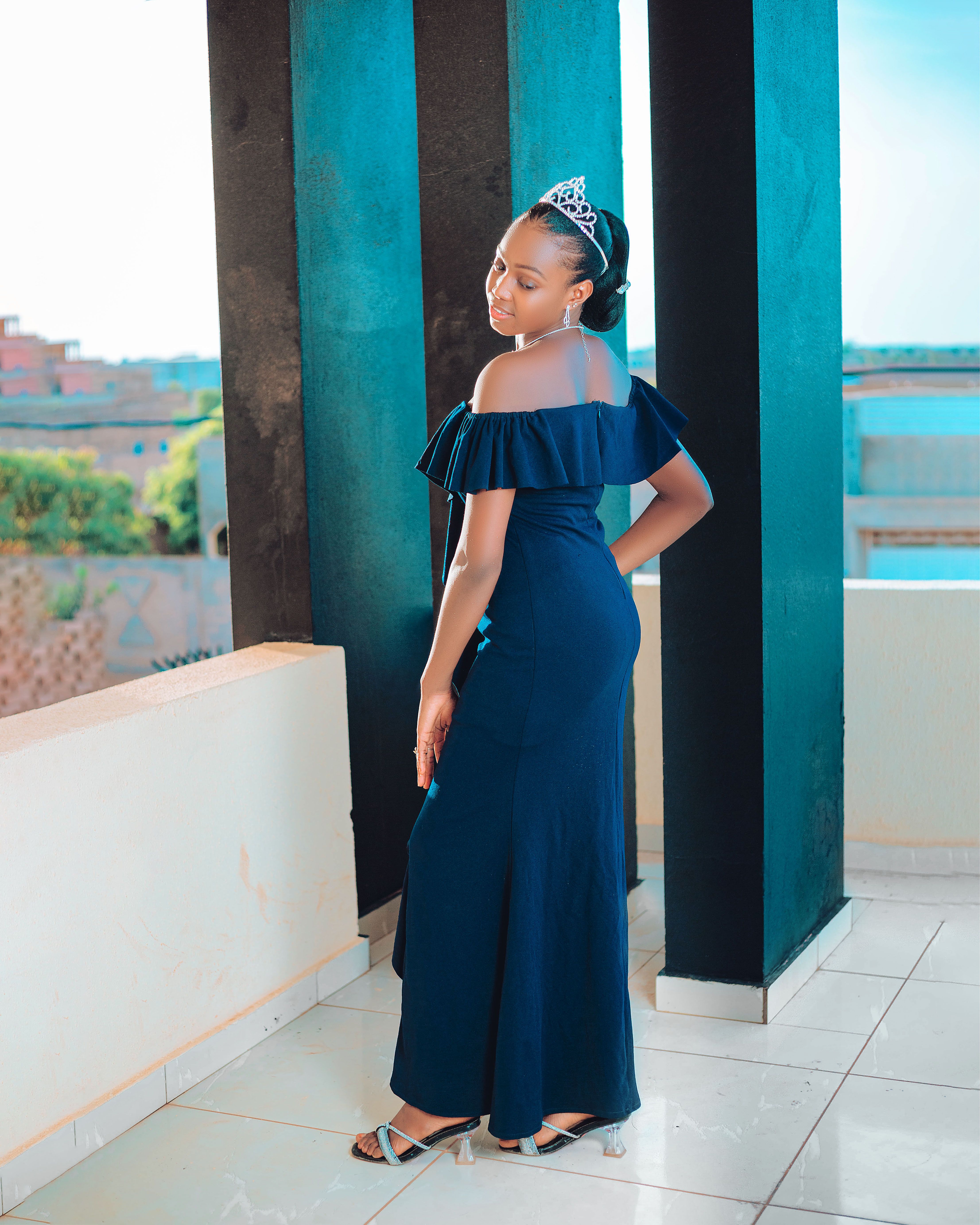 Robe de soirée bleue