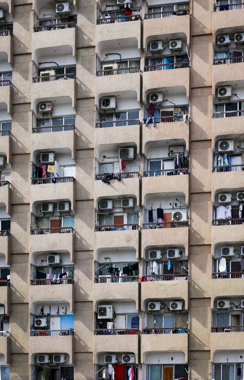 High Rise Daundry High-Rise Residential Building with Balconies · Free Stock Photo