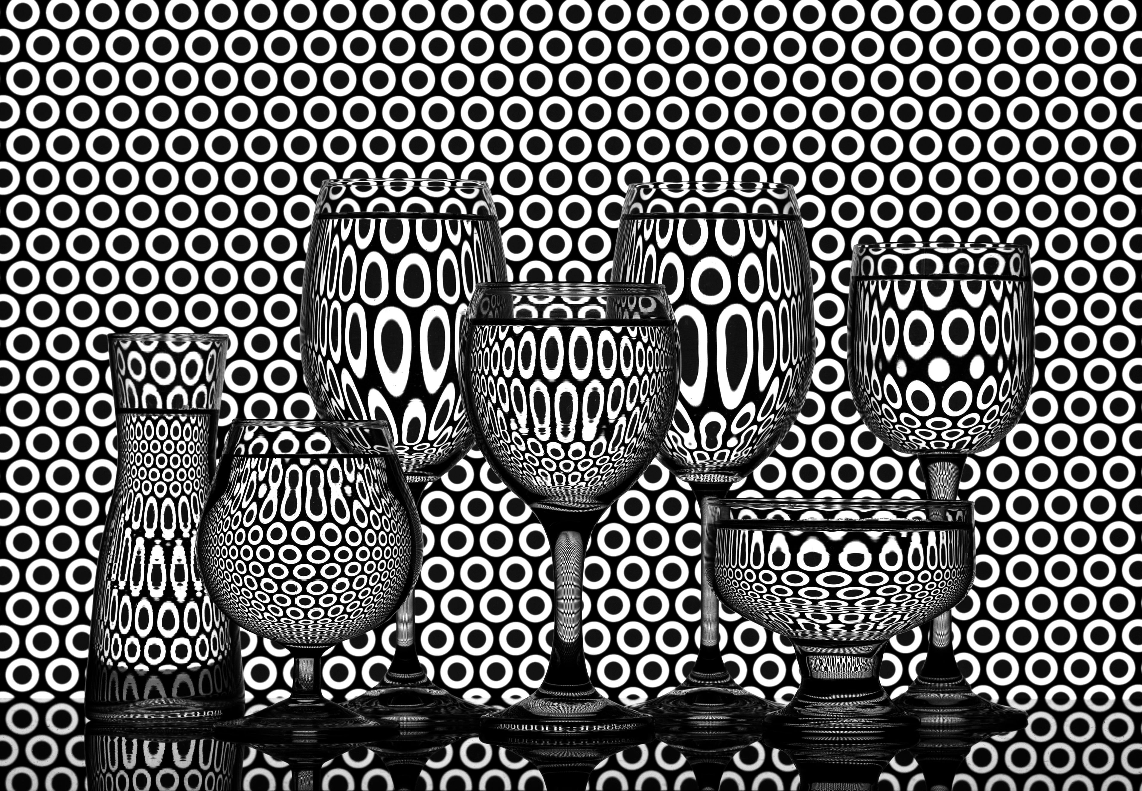 Abstract Patterned Glassware with Optical Illusions · Free Stock Photo