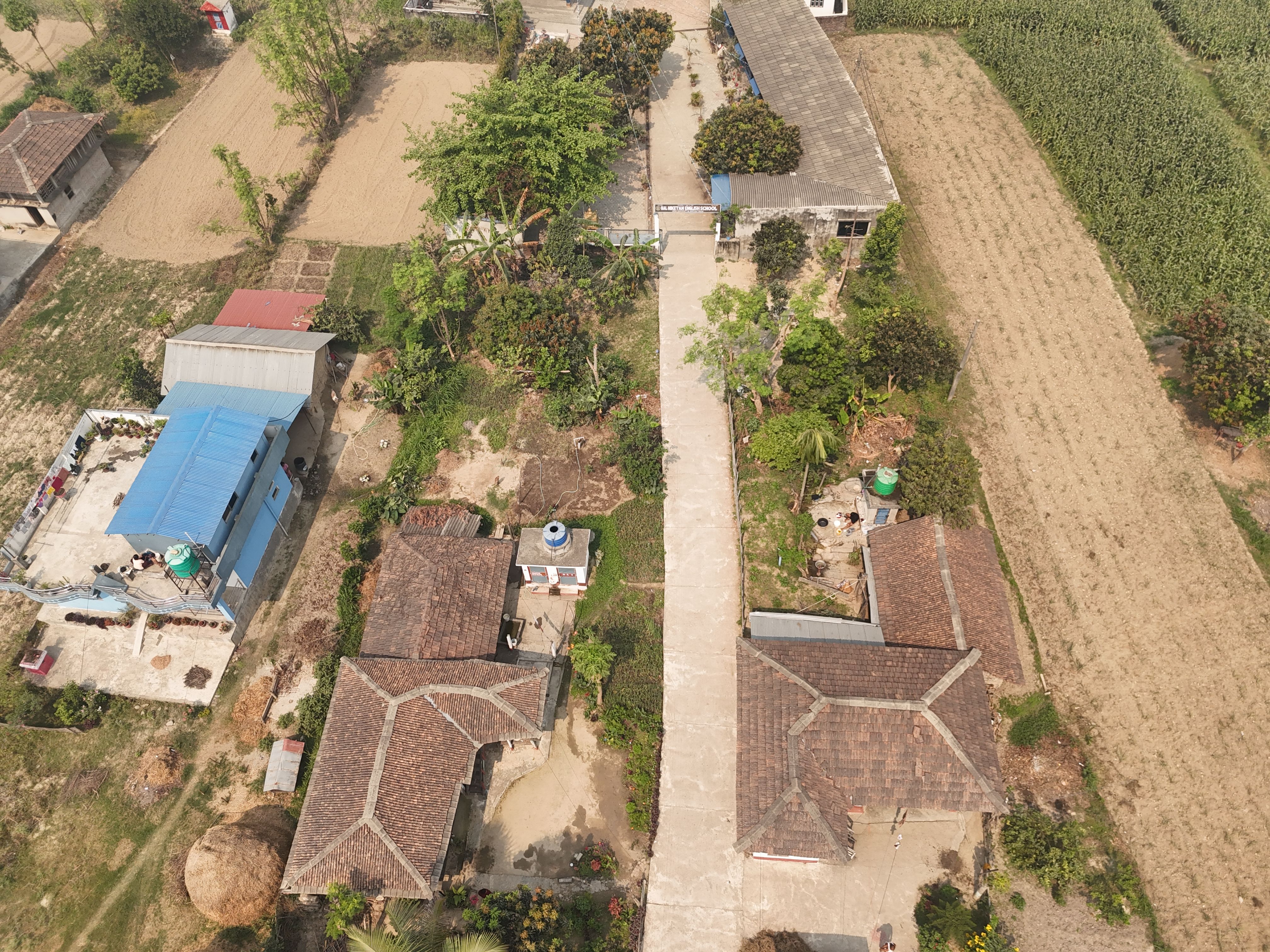 Breathtaking Everest Base Camp Helicopter Tour Review: The Ultimate Himalayan Adventure Review 2026 - Aerial shot showcasing the rural architecture and landscape of a village in Nepal.