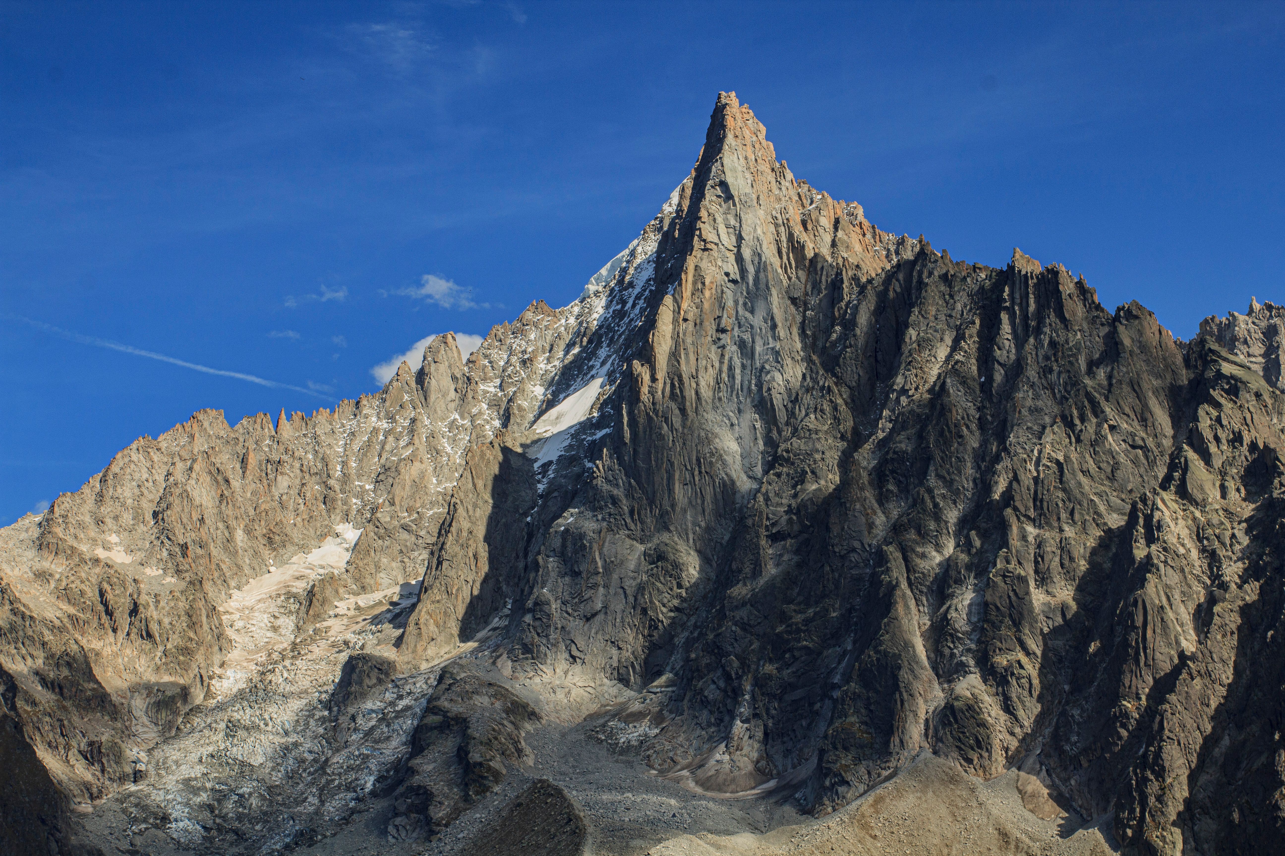 Majestic Alpine Peak Under Clear Blue Sky · Free Stock Photo