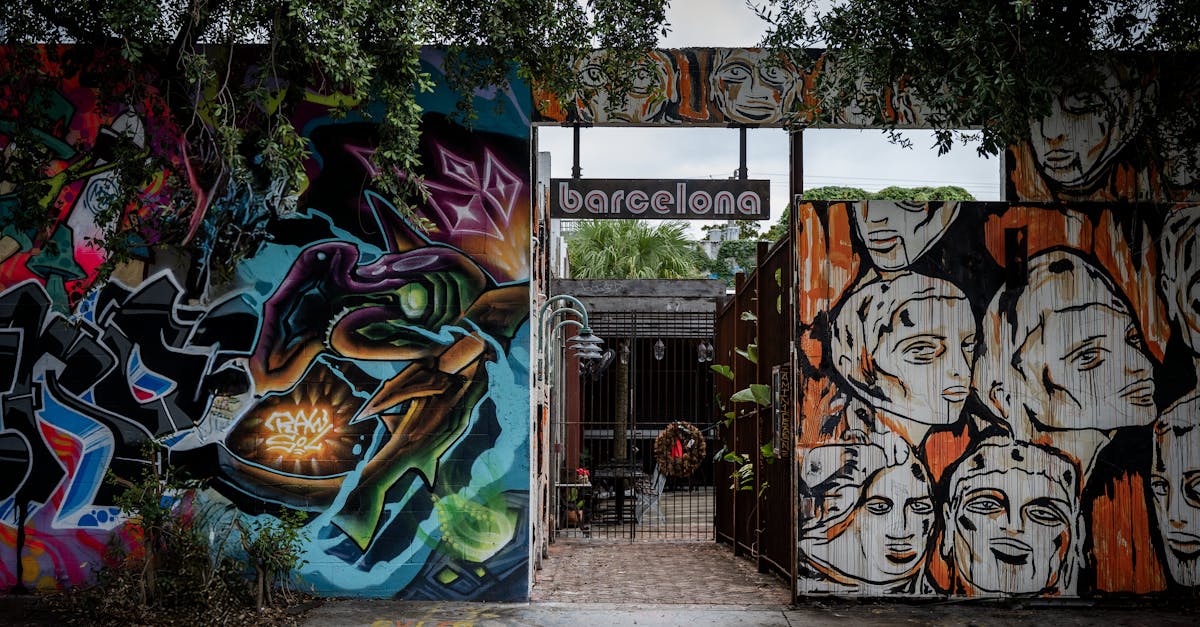 Explore colorful street art murals in a vibrant area of Miami, Florida.