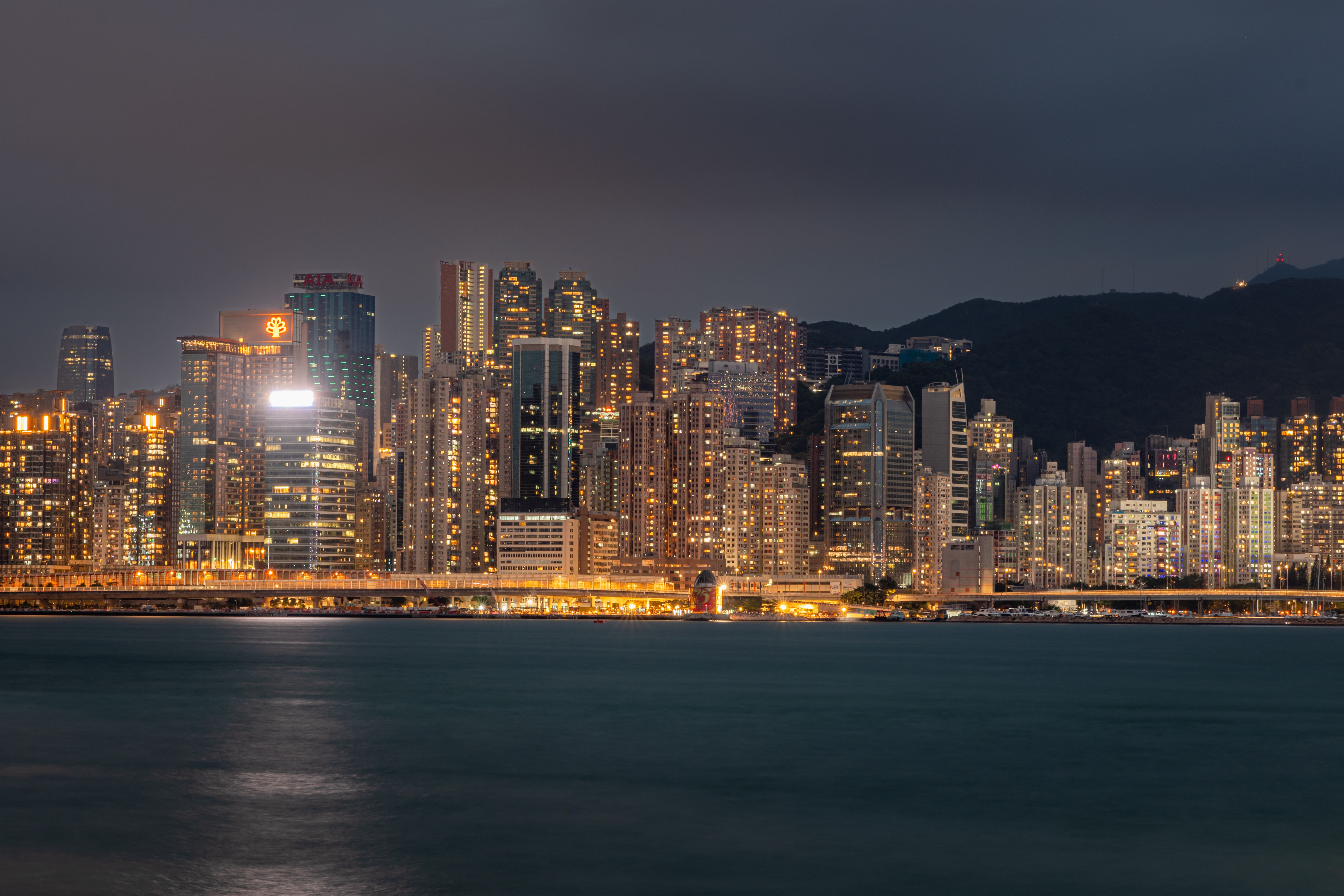 Stunning Hong Kong Skyline at Night · Free Stock Photo