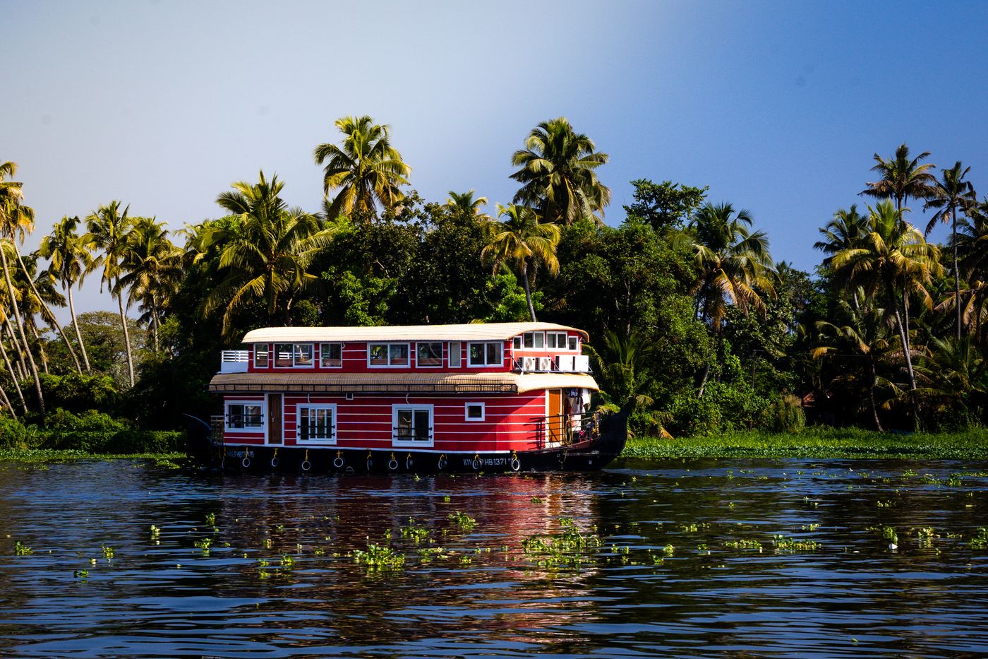 Traditional houseboat on the Alleppey backwaters
