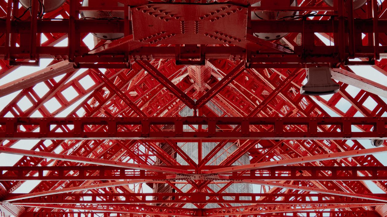 Intricate Red Steel Framework Structure · Free Stock Photo