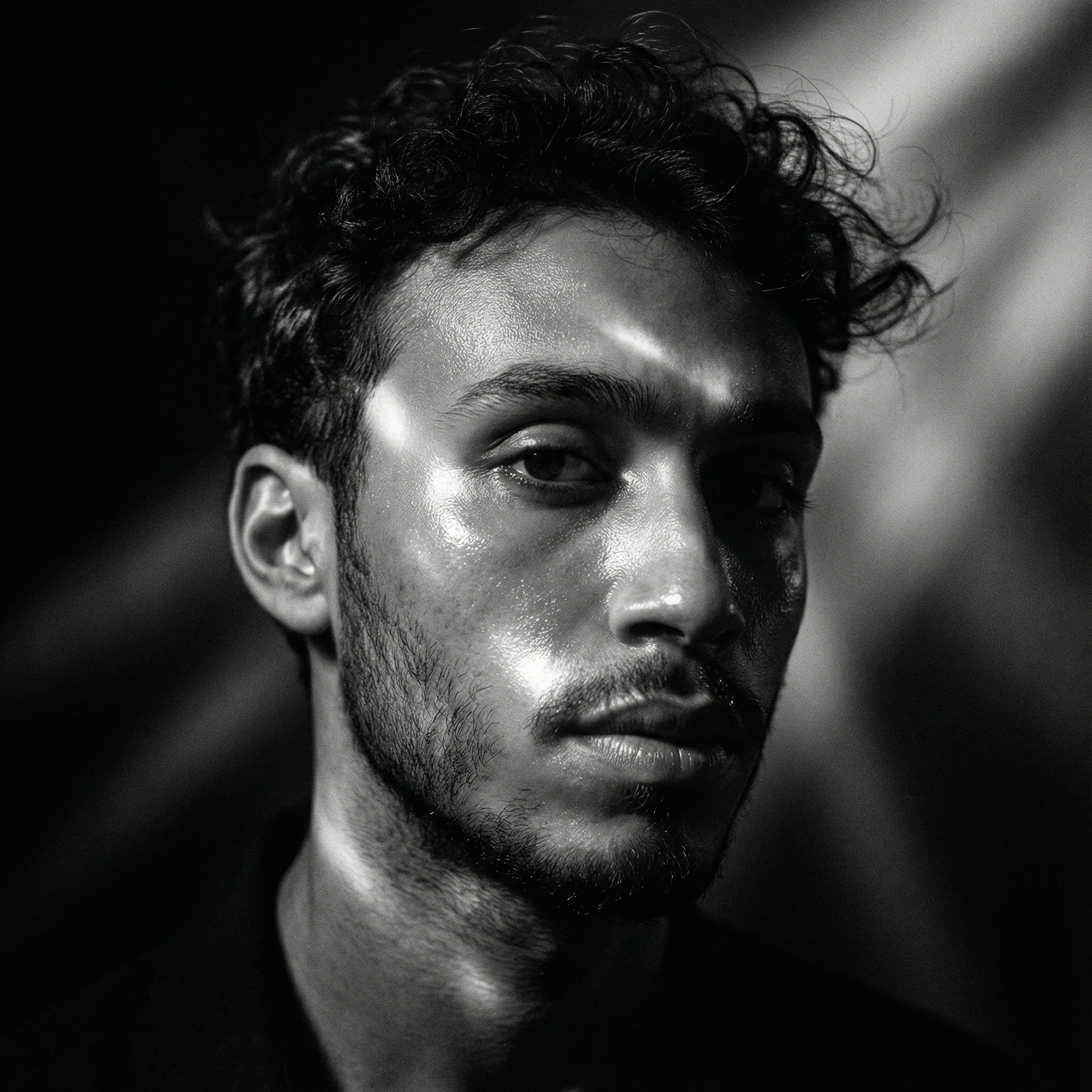 Dramatic Black and White Portrait of a Man · Free Stock Photo