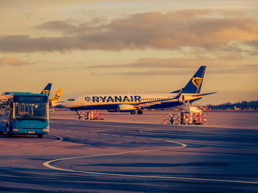 Express bus 'A' at Chisinau International Airport, Moldova