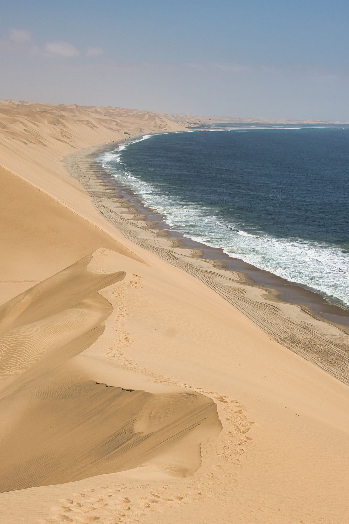 Dunes meeting the Atlantic Ocean at Sandwich Harbour