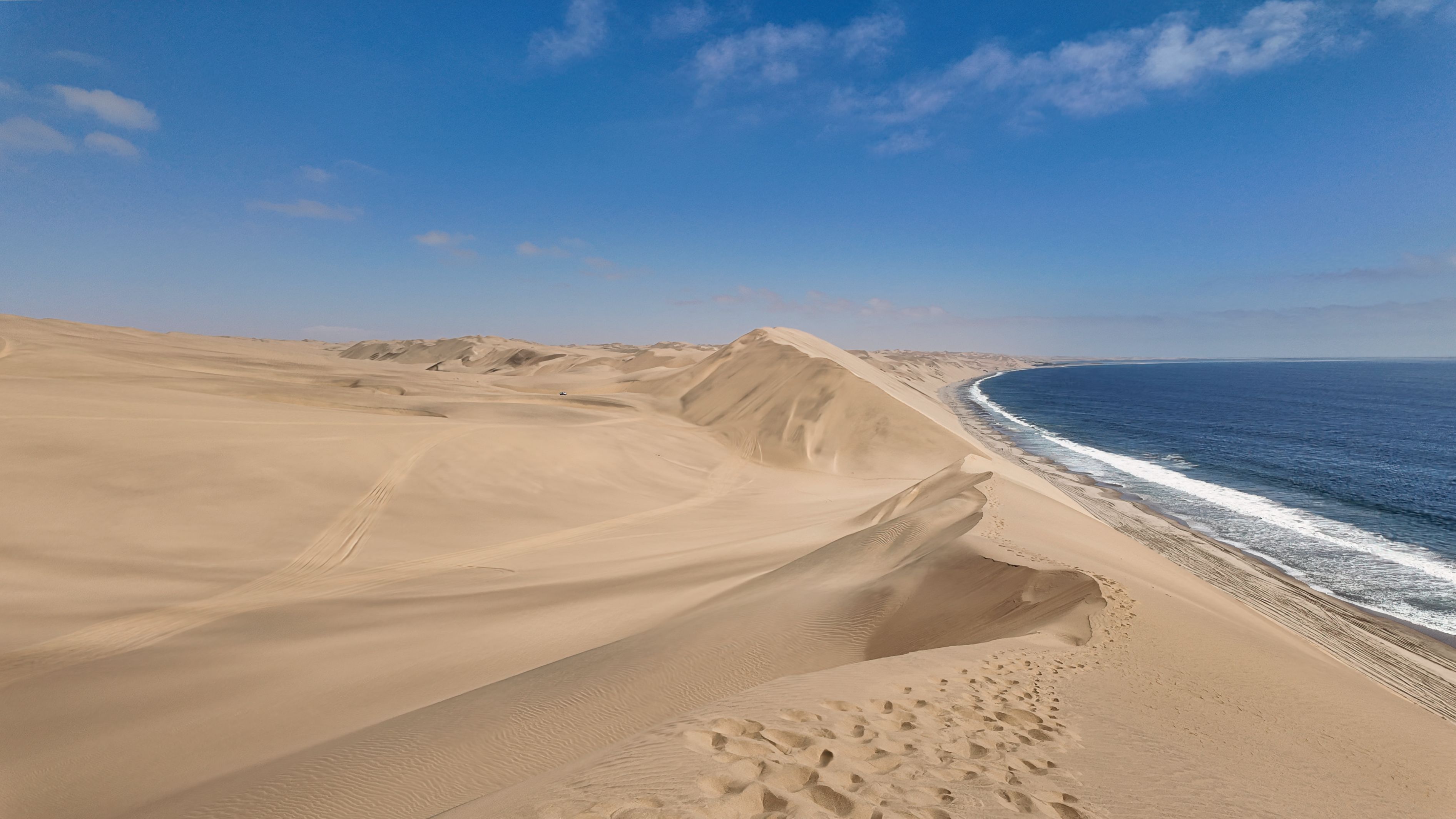 Majestic Dunes Meeting the Atlantic Ocean in Namibia · Free Stock Photo