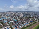 Mumbai's blue rooftops from above