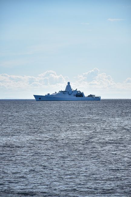 naval warship at sea