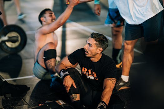 Athletes engaged in a high-energy CrossFit workout at a gym in Kuşadası, Türkiye.