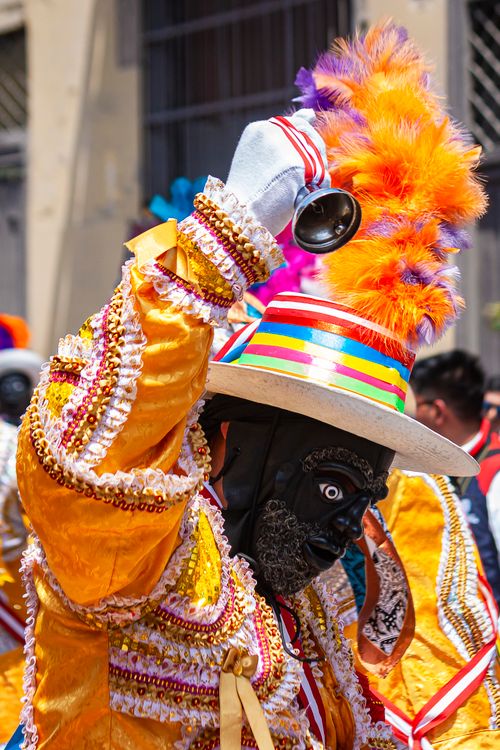 Free Colorful traditional costume at a cultural parade in Lima, Peru. Stock Photo