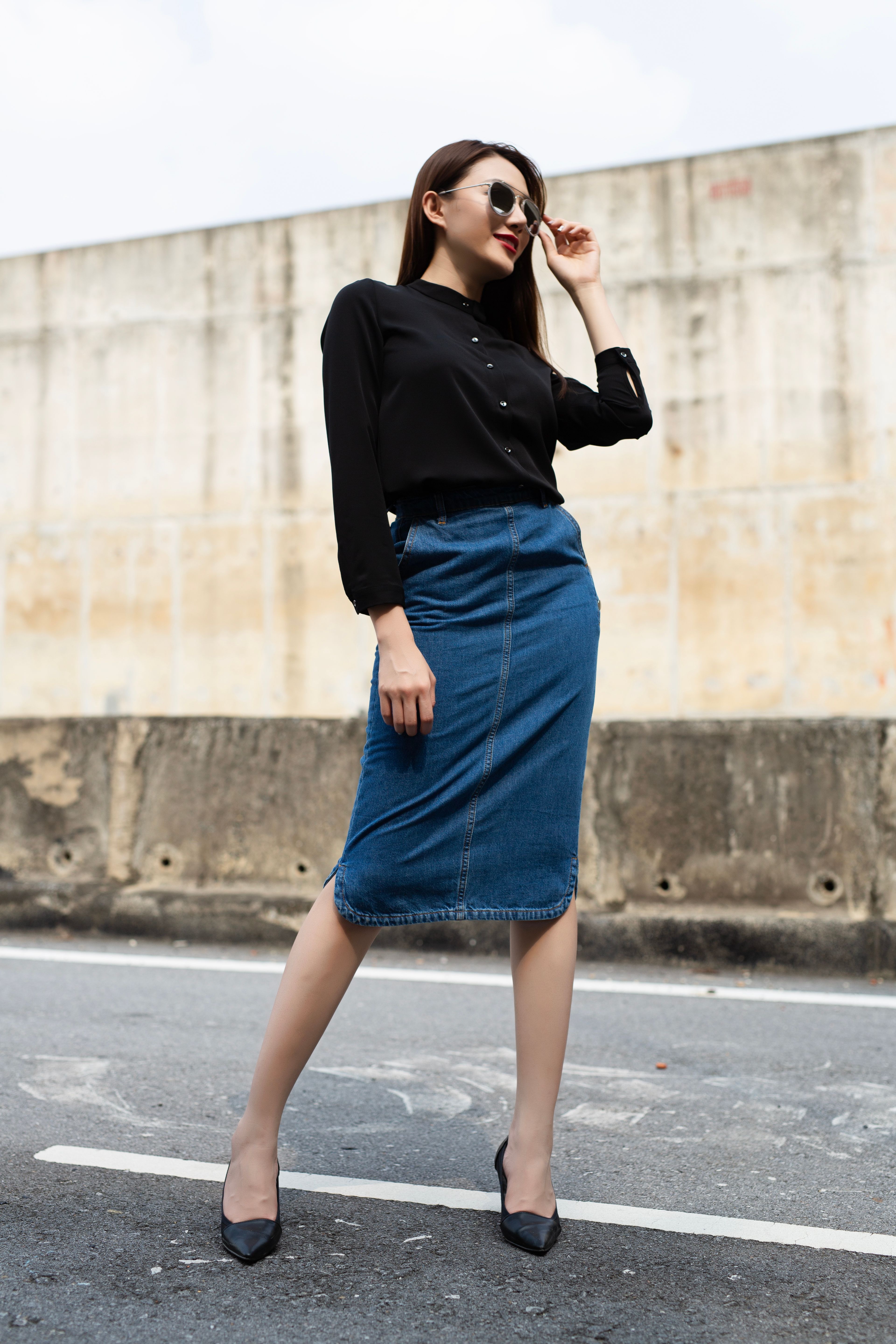 Saia Jeans Curta