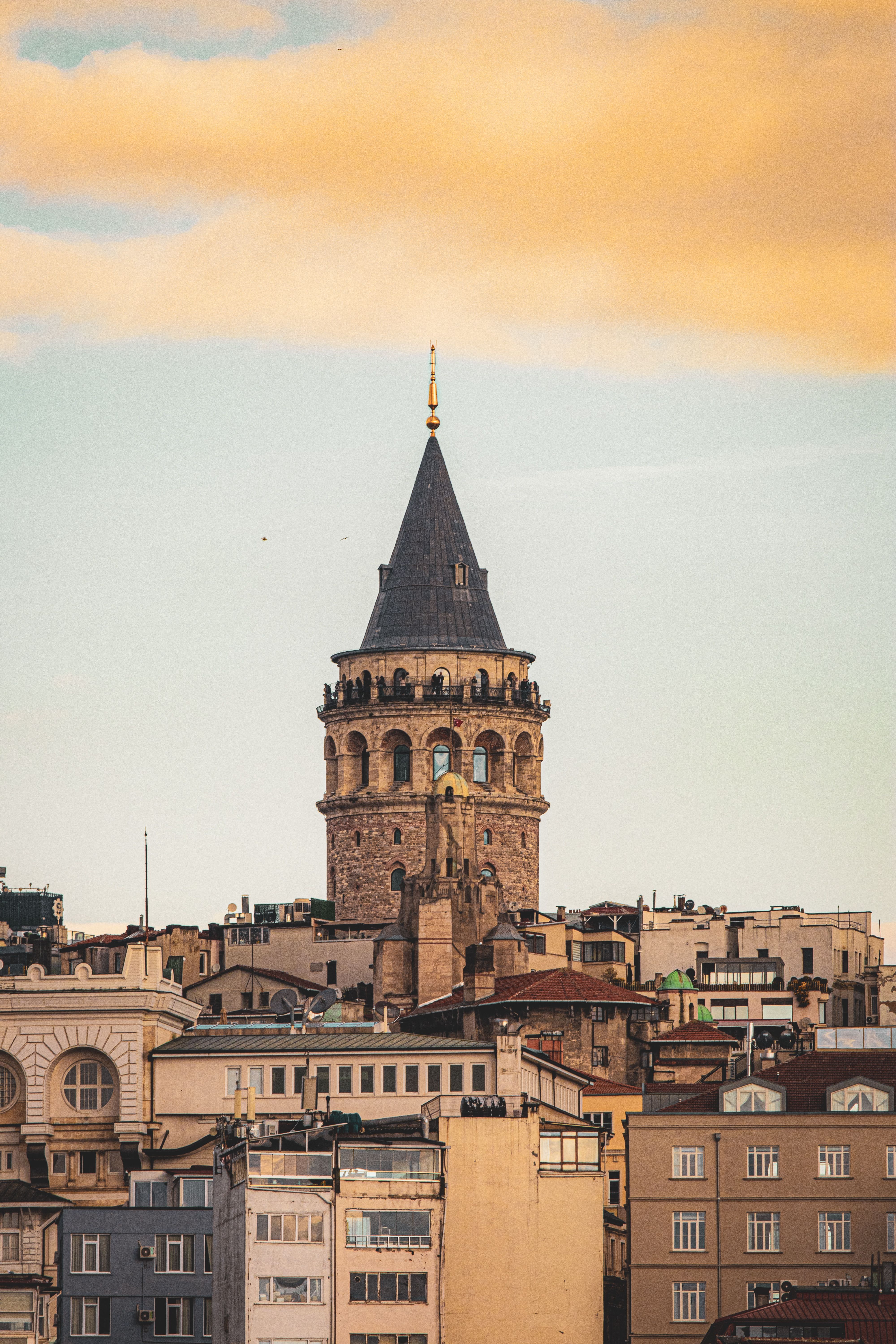 Galata Tower at Sunset in Istanbul, Turkey · Free Stock Photo