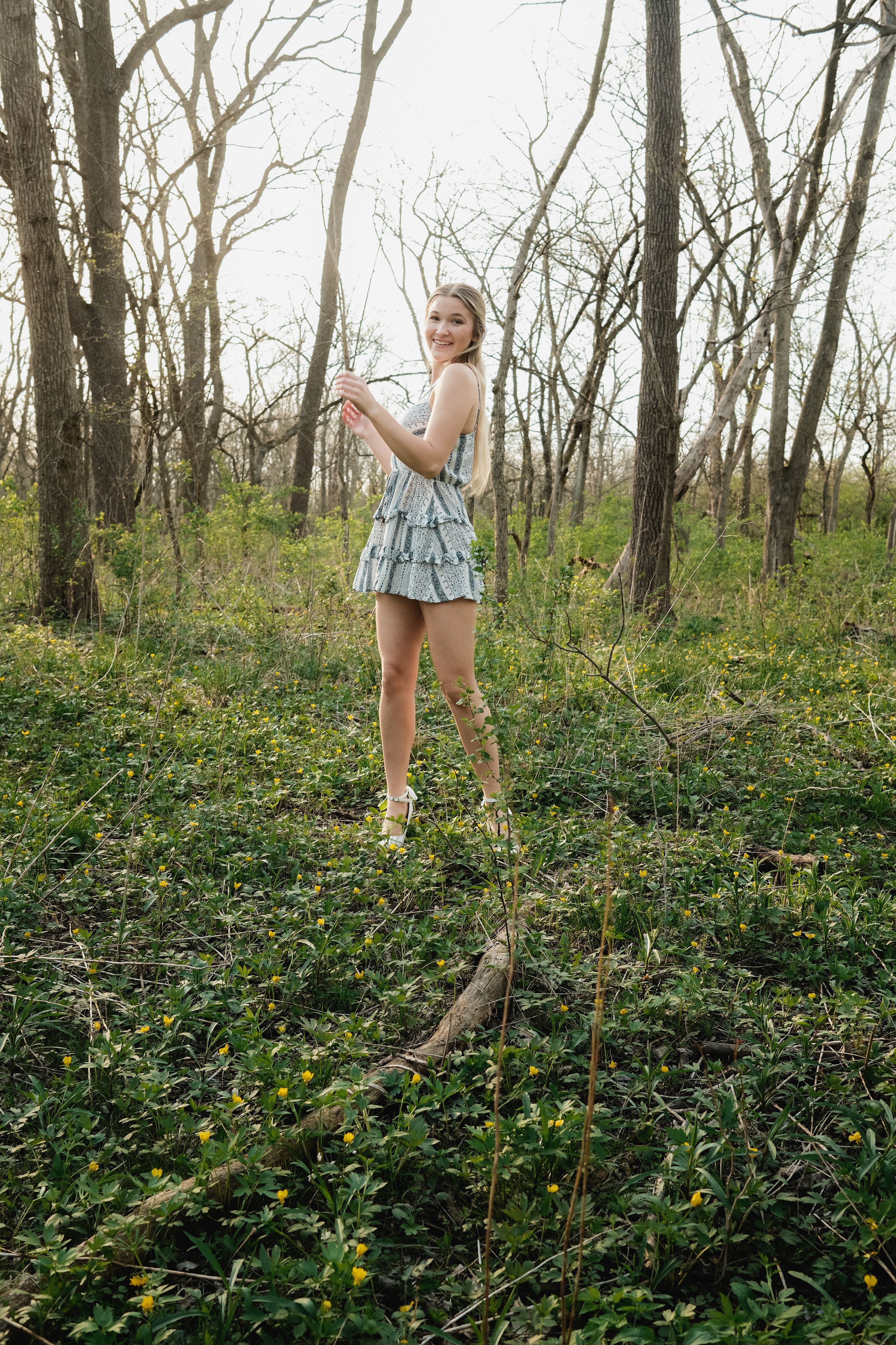 Young Woman Posing in a Spring Forest Landscape · Free Stock Photo