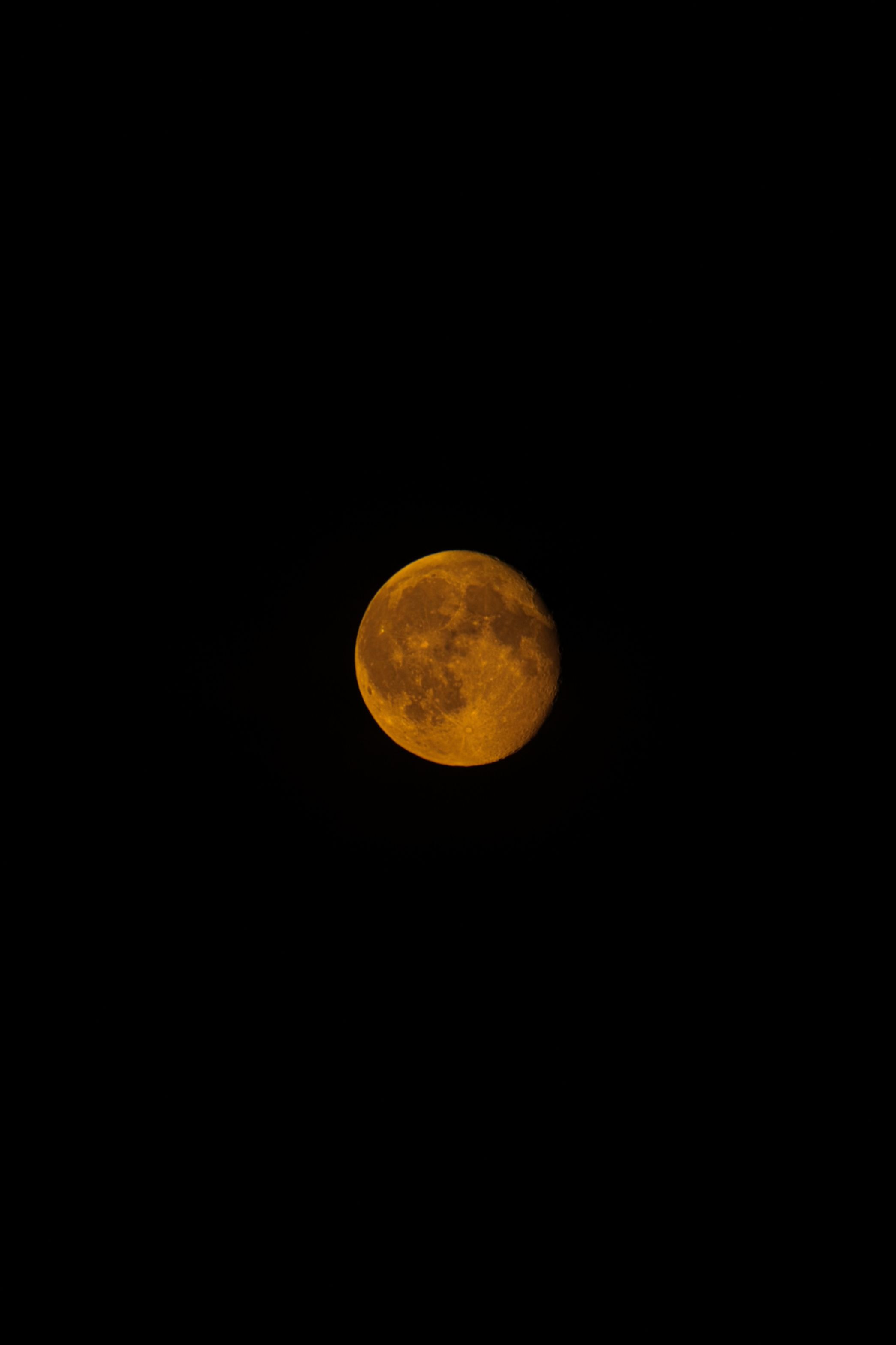 Golden Full Moon Against Dark Night Sky · Free Stock Photo