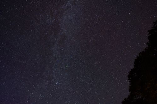 Free Beautiful clear view of the starry night sky in Stechlin, Brandenburg, Germany. Stock Photo