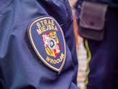 Close-Up of Wroclaw City Guard Emblem on Uniform