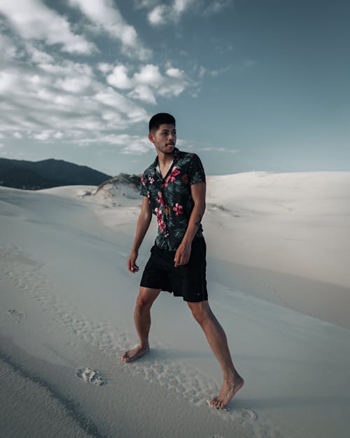 Free Male Model In A Floral Shirt Stock Photo