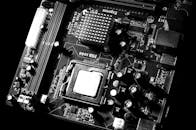 Grayscale Photo of Motherboard