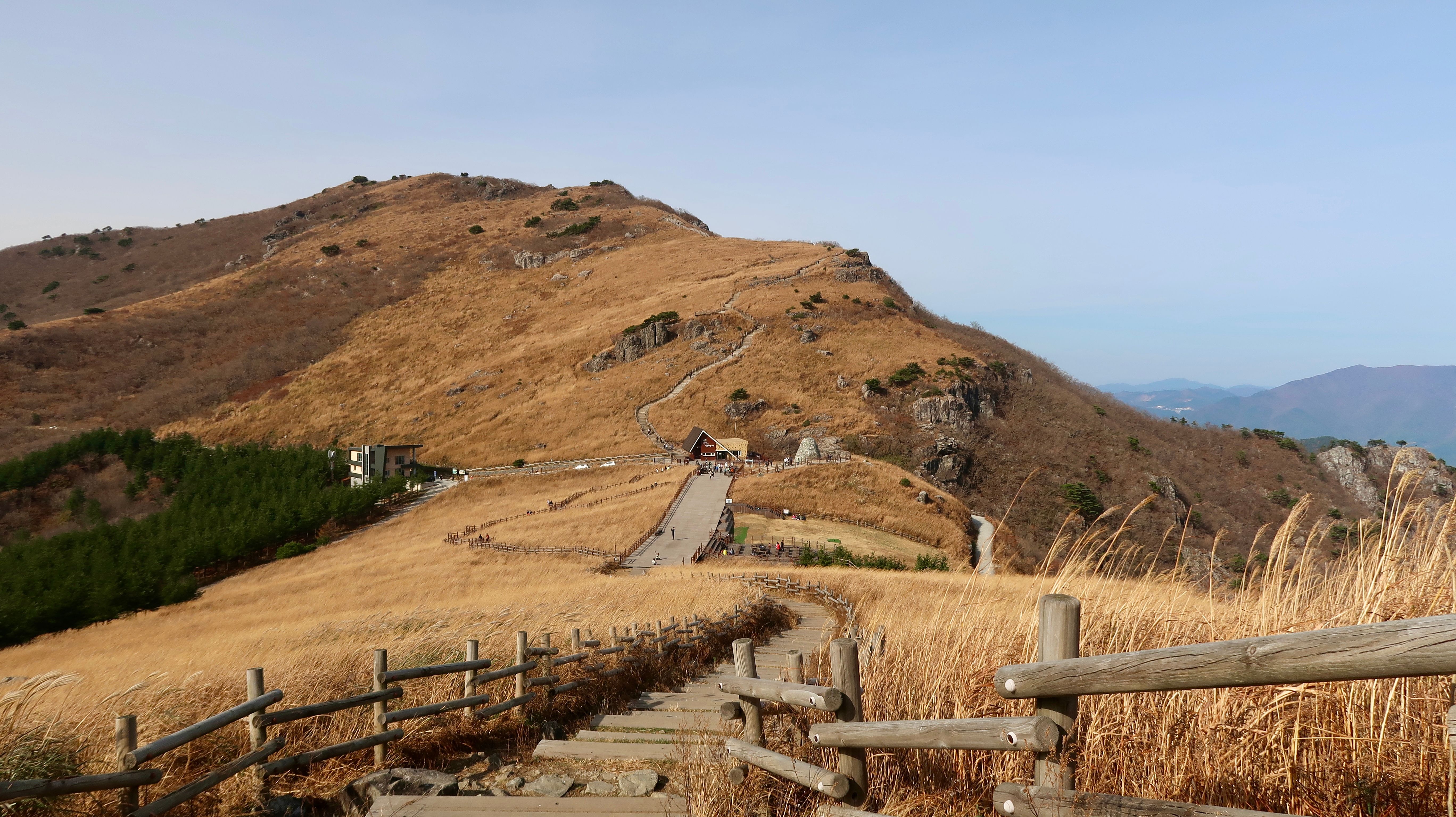 Winding path across Ganjeolgot Cape, a scenic spot in Ulsan, South Korea, during fall.