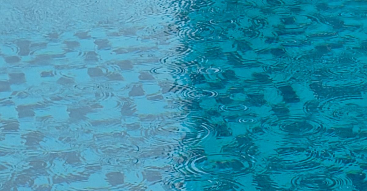 Spring Rain Color Pool Blue Rippling Swimming Pool with Raindrops · Free Stock Photo